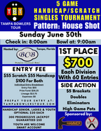 June 30th - BCB Brandon Crossroads Bowl - 5 Game Handicap/Scratch Singles