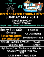 May 26th - Maple Lanes Countryside - 5 Game Scratch Singles