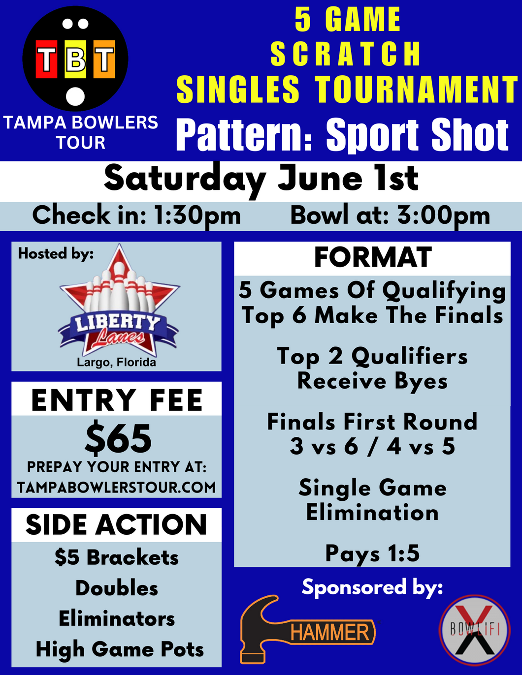 June 1st - Liberty Lanes - 5 Game Scratch Singles