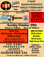 October 29th - Maple Lanes Countryside - 5 Game Handicap/Scratch Singles