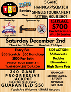 December 2nd - Liberty Lanes - 5 Games Handicap/Scratch Singles